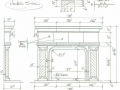 italian vicenza limestone fireplace drawing mesurements design