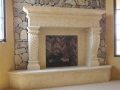 Giallo-Italian-Limestone-Fireplace decorated Dallas Texas private villa