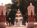 fountain University of North Alabama three tiers cherubs finial entry pilasters italian limestone vicenza garden ornamenst stone srl