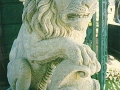 italian stone sculpture lion shield coat of arms