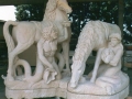 italian stone sculpture Le chariot du soleil male figures horses