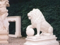 italian stone sculpture lion sphere